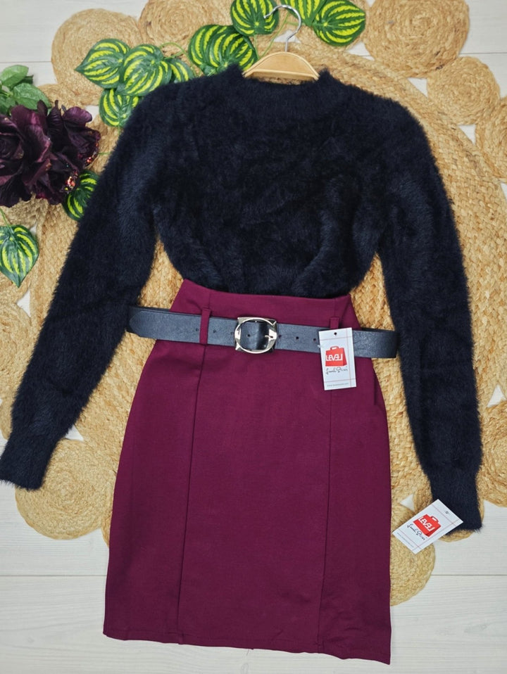 Maglione corto in pelliccia soffice e morbida Verde Level Stores