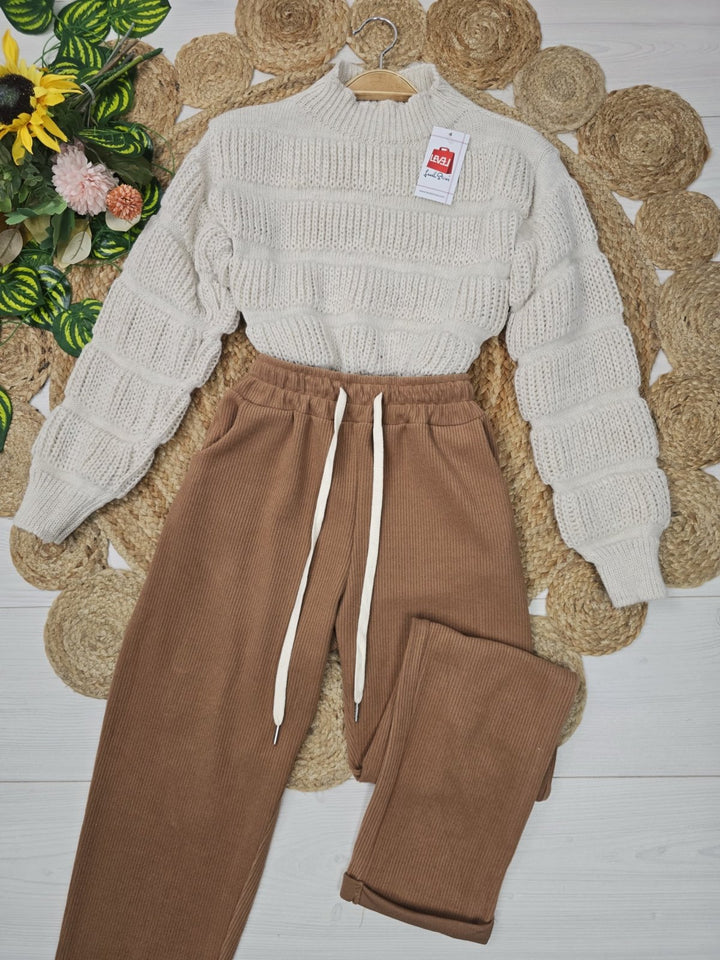 Maglione corto pesante in morbido tessuto Bordo Level Stores
