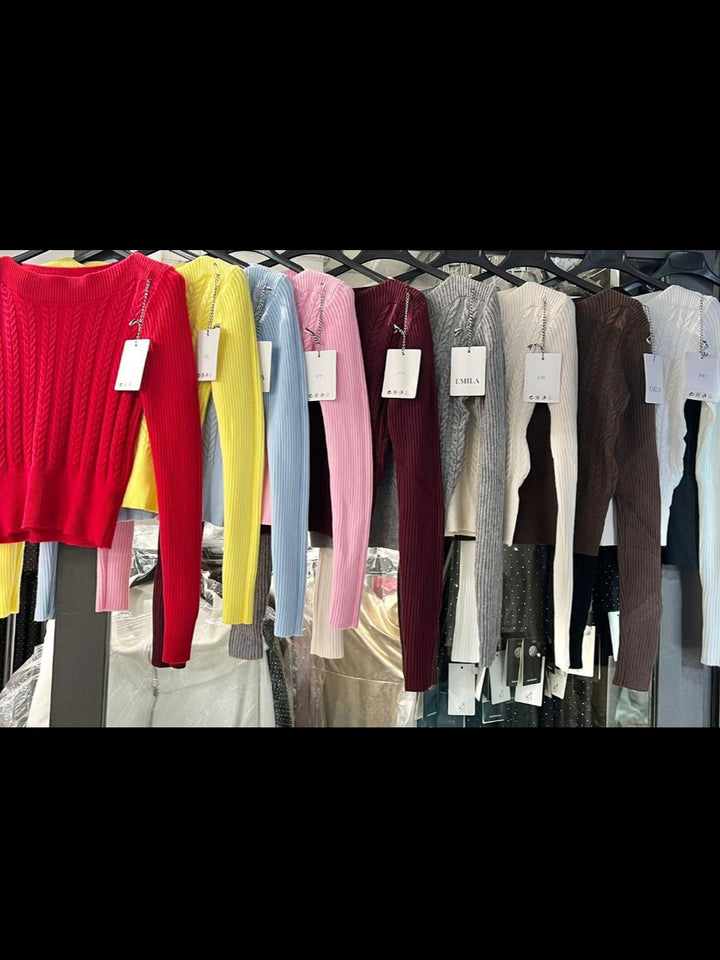 Maglione girocollo a costine aderente elasticizzato Nero Level Stores