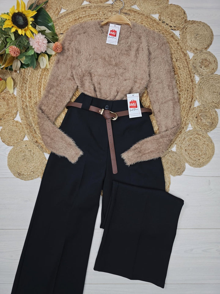 Maglione girocollo in pelliccia Morbido Bianco Level Stores