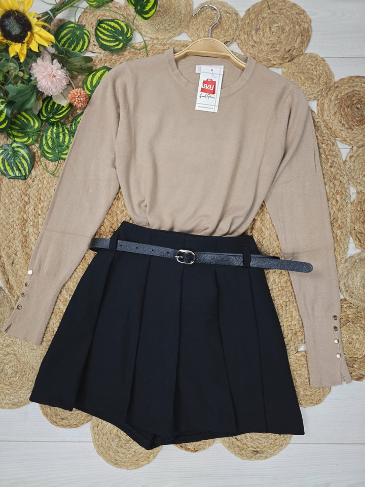 Maglione girocollo modello Zara Con bottoni Morbido Caldo Bianco Level Stores