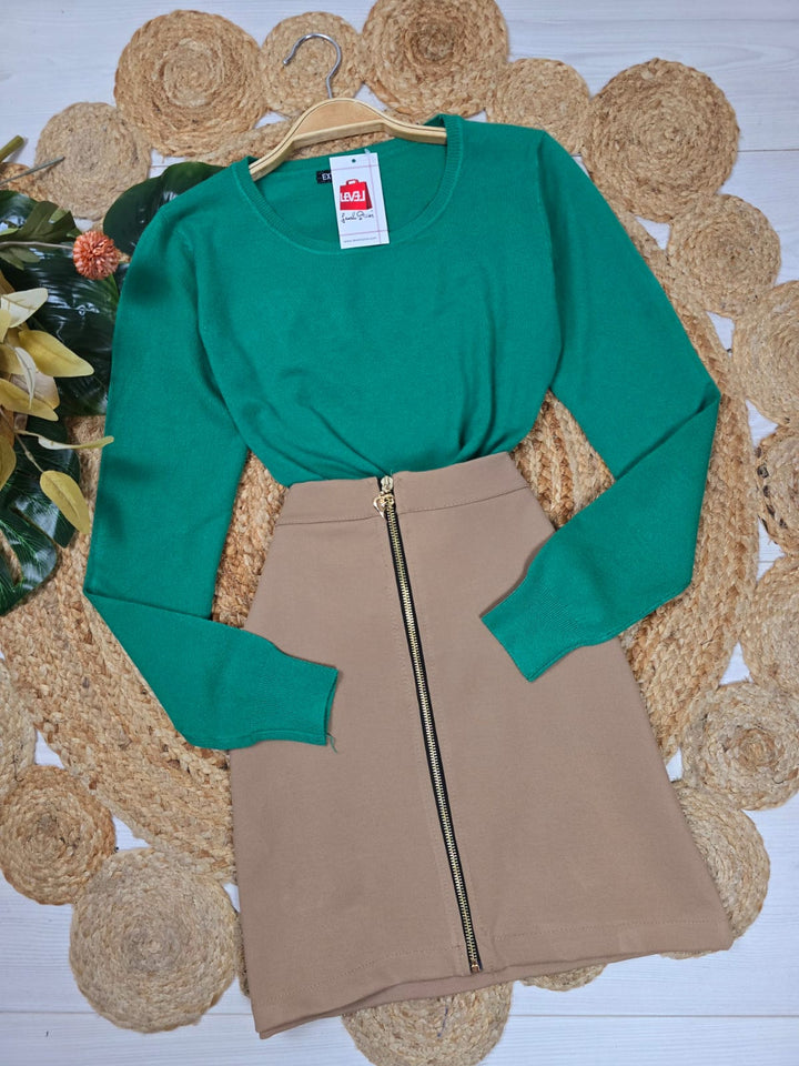 Maglione girocollo Morbodo Caldo Casual - Verde prato - Level Stores