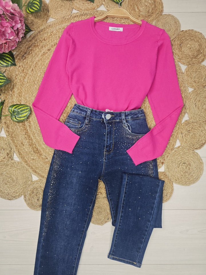 Maglione girocollo Morbodo Caldo Casual Rosa Level Stores