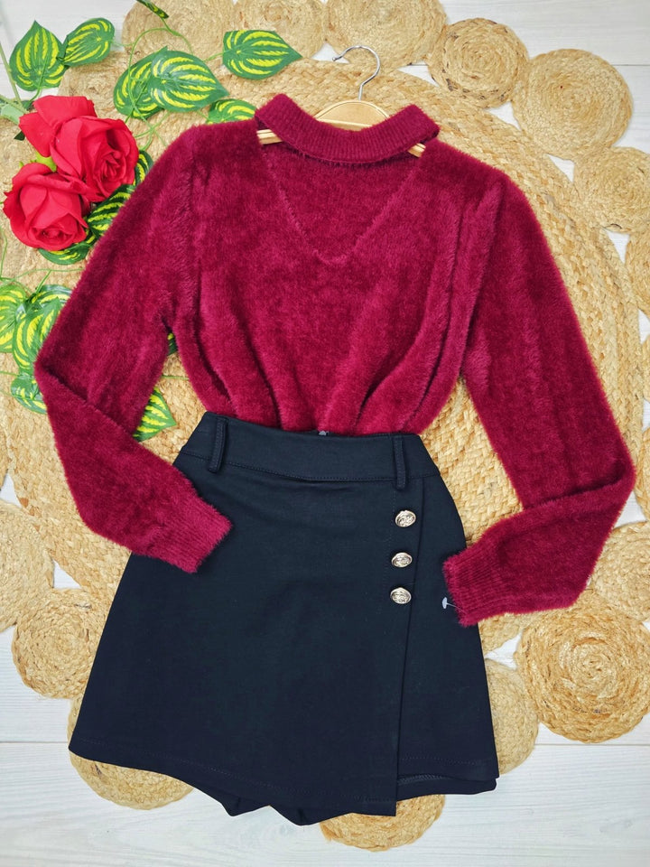 Maglione in pelliccia Morbido e caldo Rosso Level Stores