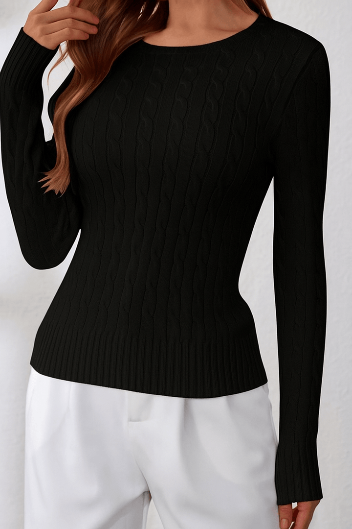 Maglione lunghezza normale con motivo a intreccio Nero Level Stores