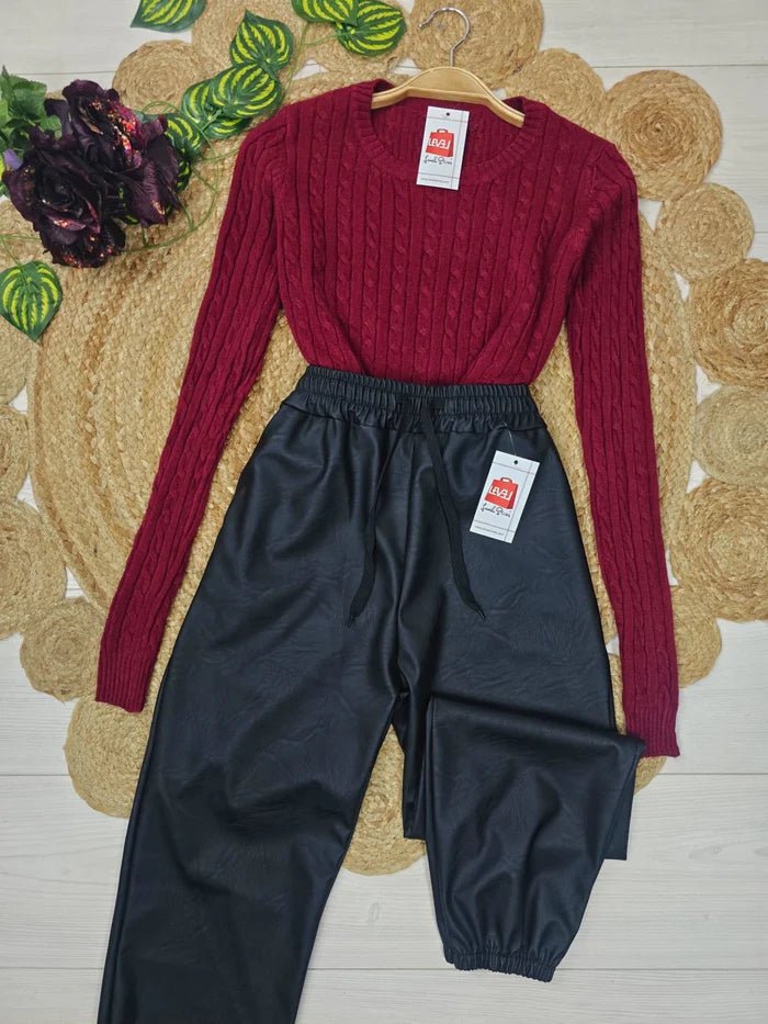 Maglione lunghezza normale con motivo a intreccio Bordo Level Stores