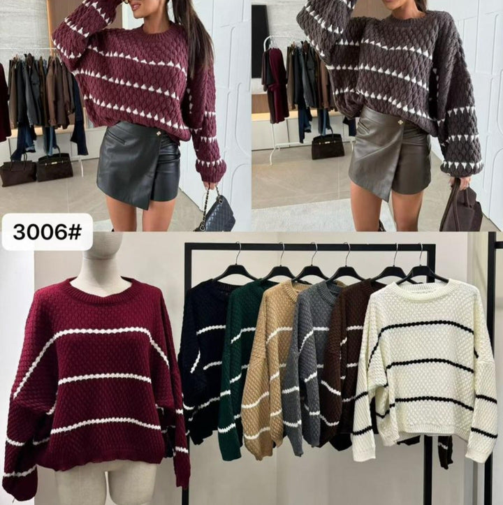 Max maglia con fantasia astratta morbido e caldo Marrone Level Stores