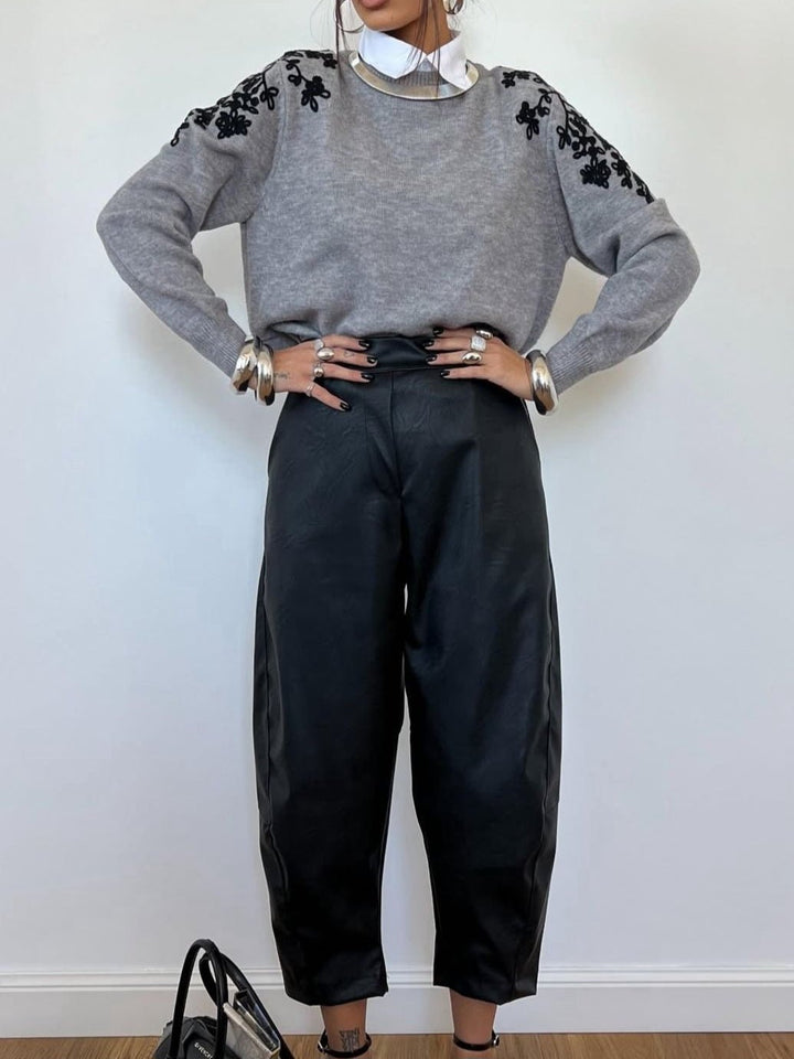 Max maglia con fantasia floreale morbido e caldo Nero Level Stores