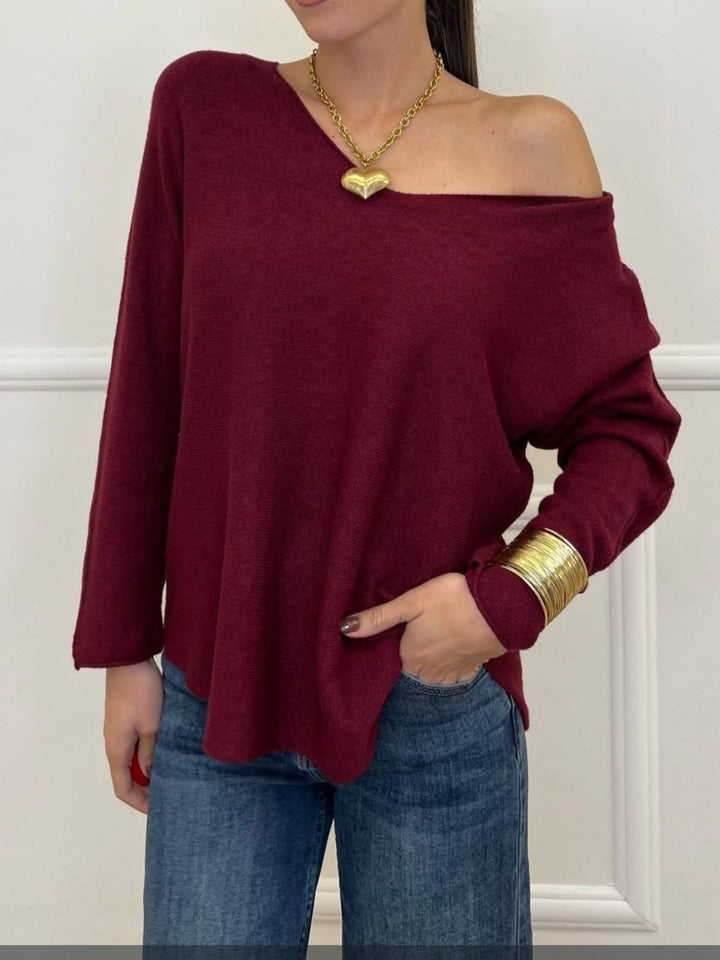 Max maglia scollo a v morbido e caldo Bordo Level Stores