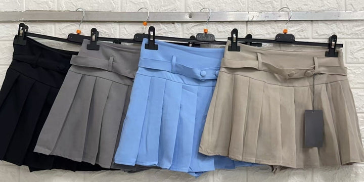 Pantagonna piega inclusa la cintura con zip - Nero - Level Stores