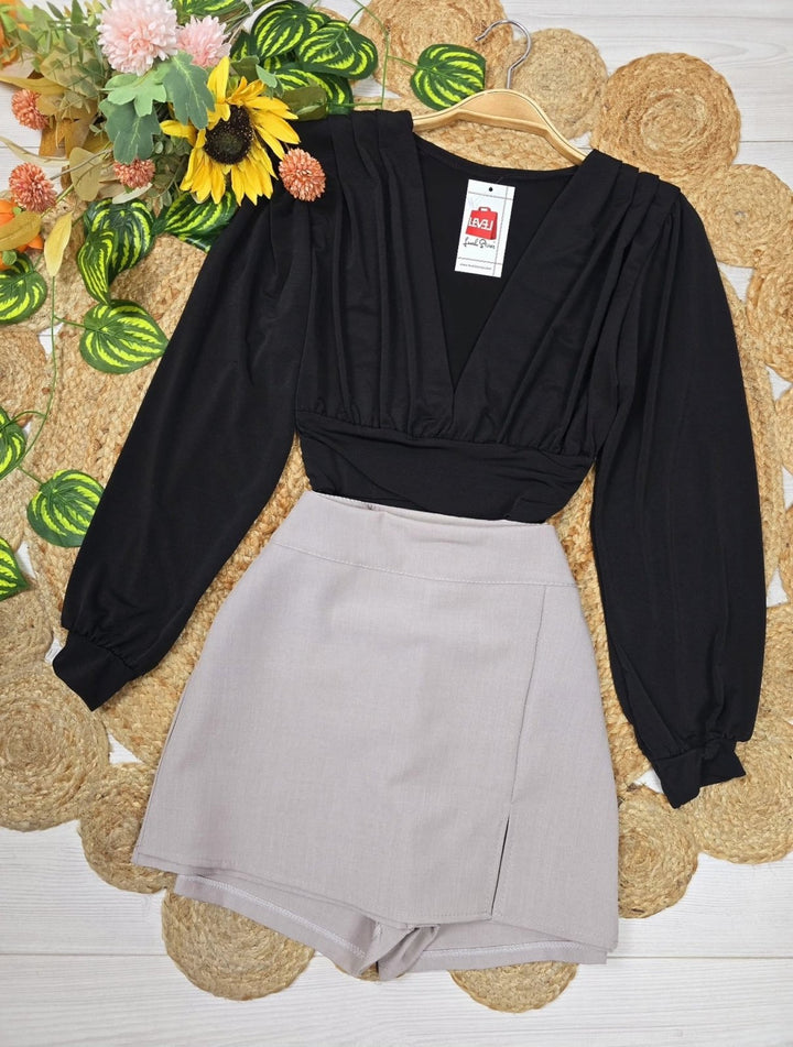 Pantagonna tinta unita con zip - Nero - Level Stores