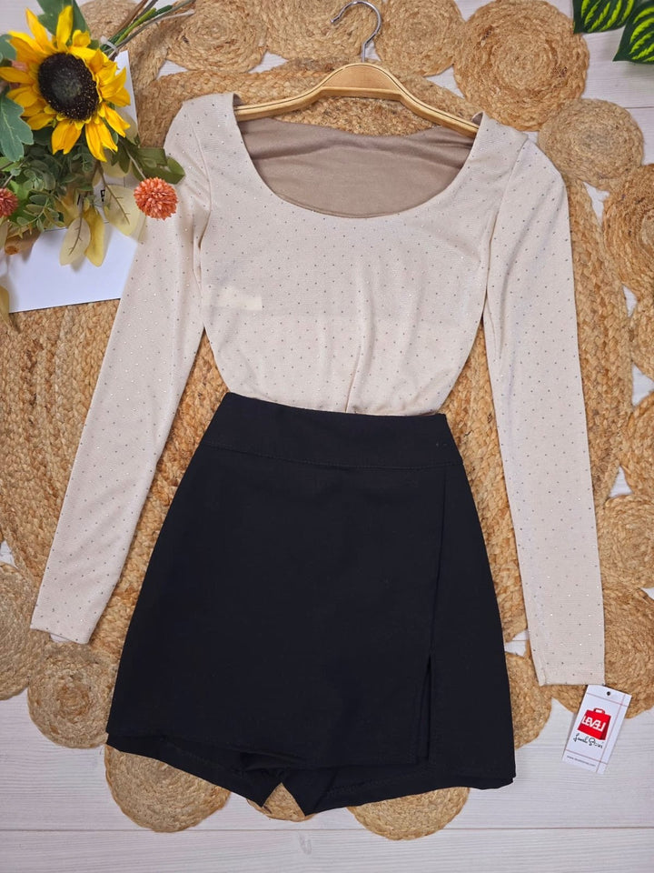 Pantagonna tinta unita con zip - Nero - Level Stores
