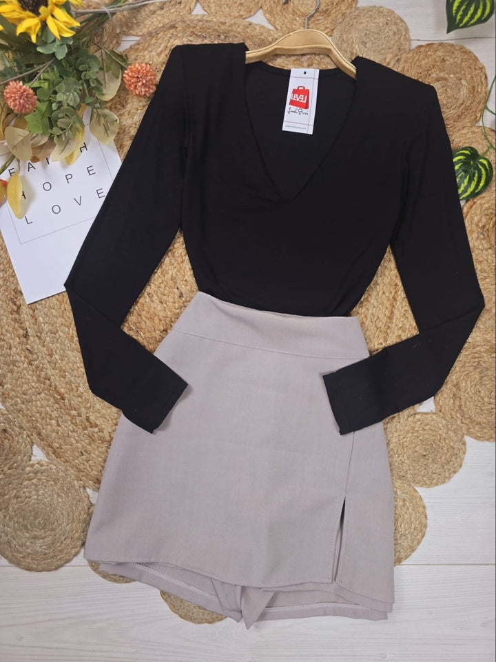 Pantagonna tinta unita con zip - Nero - Level Stores