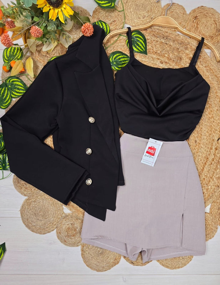 Pantagonna tinta unita con zip - Nero - Level Stores
