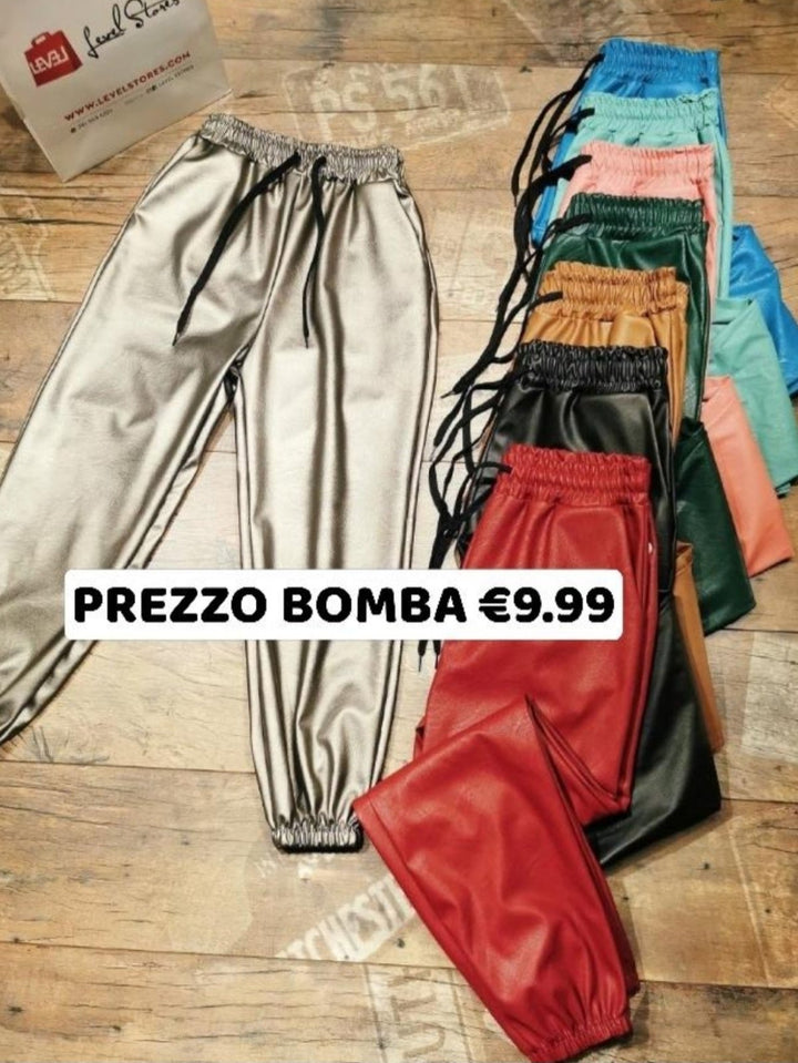 Pantalone in ecopelle - Nero - Level Stores