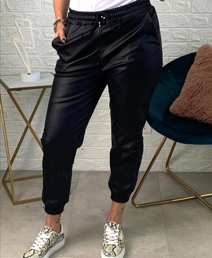 Pantalone in ecopelle - Nero - Level Stores