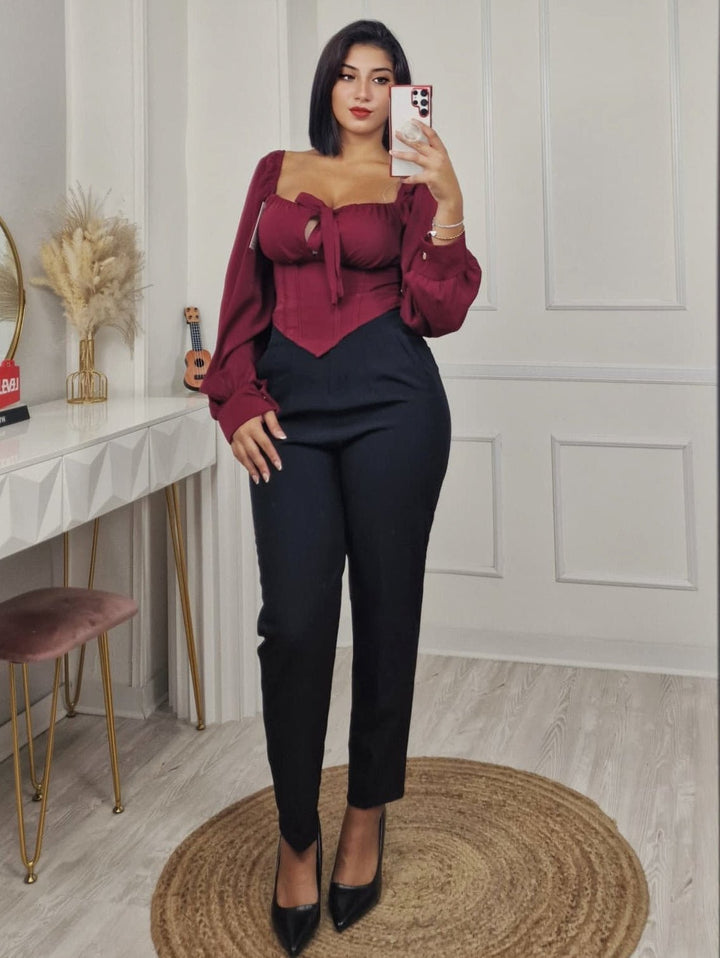 Pantalone modello classico a vita alta con pinces con tasche Beige Level Stores