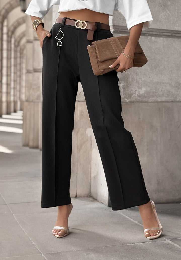 Pantalone modello palazzo elastico in vita inclusa la cintura` Bordo Level Stores