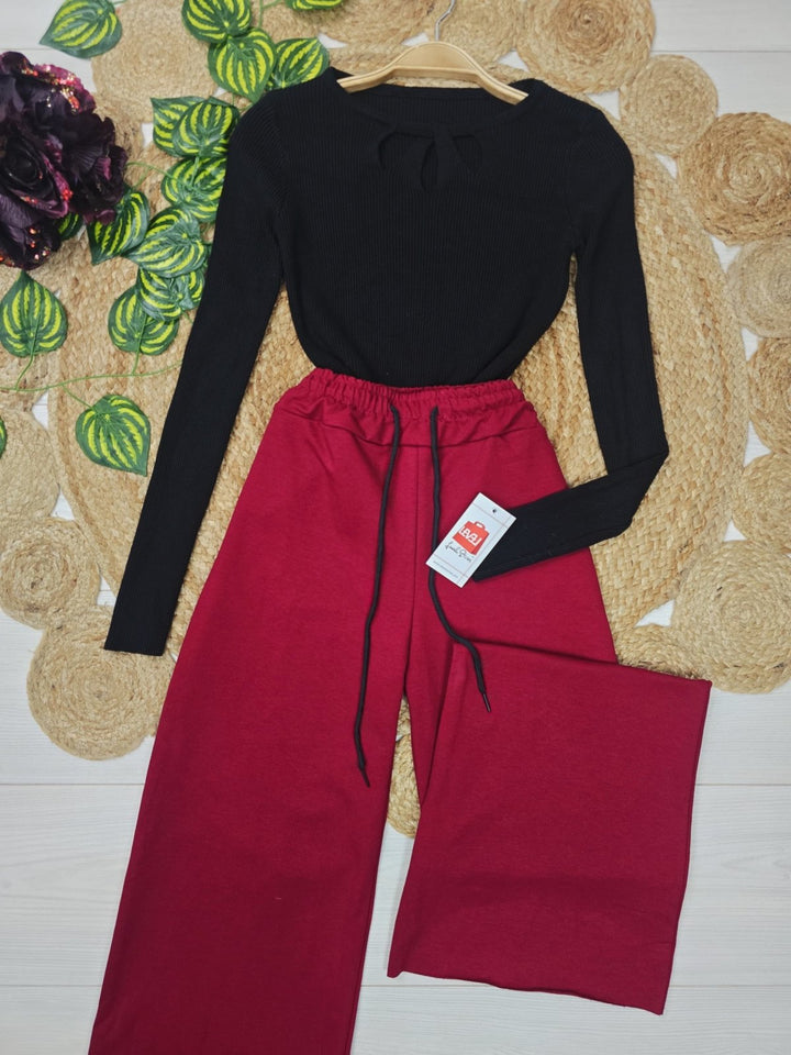 Pantalone modello palazzo in tinta unita Marrone Level Stores