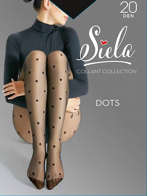 Collant a pois Nero Taglia Unica velati 20 denari