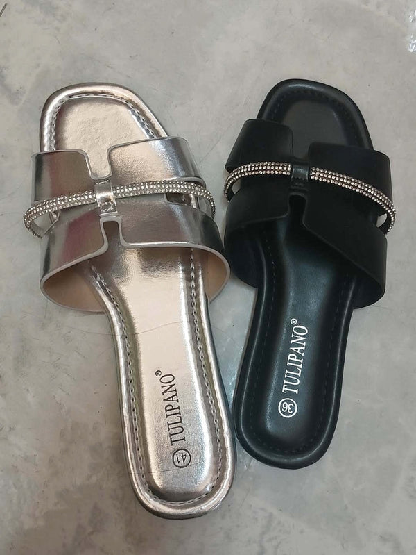 Sandalo in stile gioiello strass Nero Level Stores