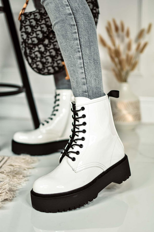 Stivaletto&nbsp;in vernice&nbsp; Bianco Bianco Level Stores