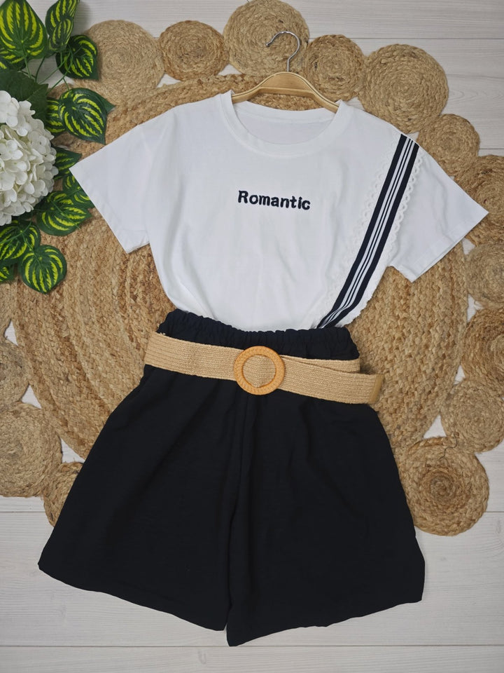 T-shirt con scritta centrale e particolare ricamo Bianco Level Stores