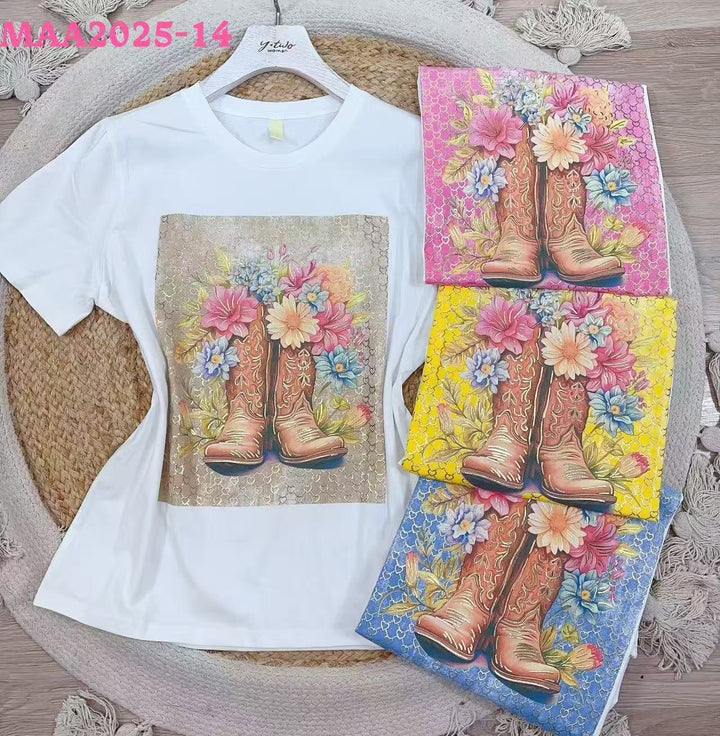 T-shirt con stampa fiore - Rosa - Level Stores