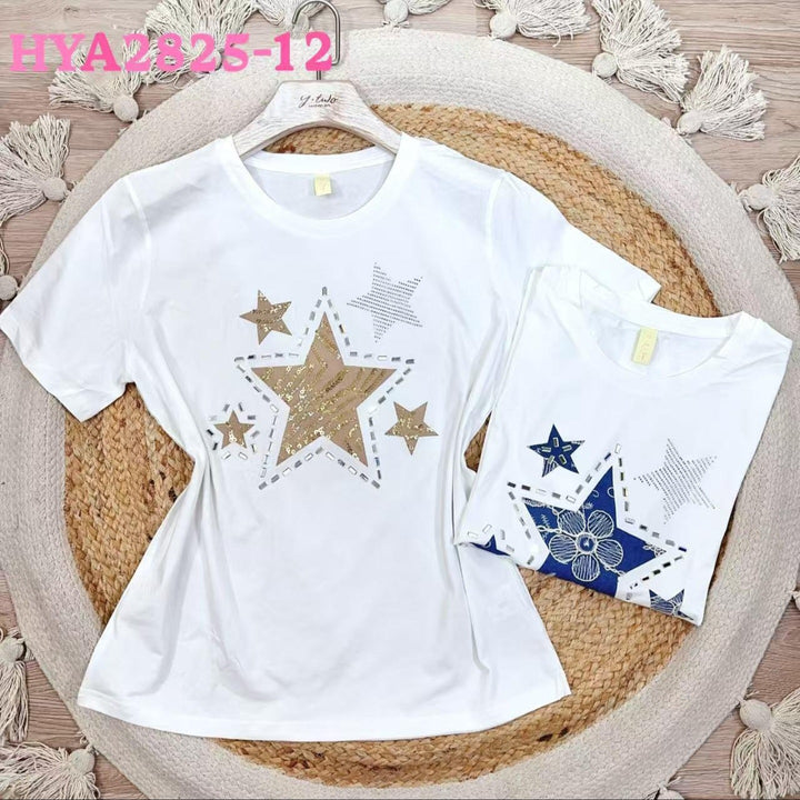 T-shirt con stampa - Blu - Level Stores