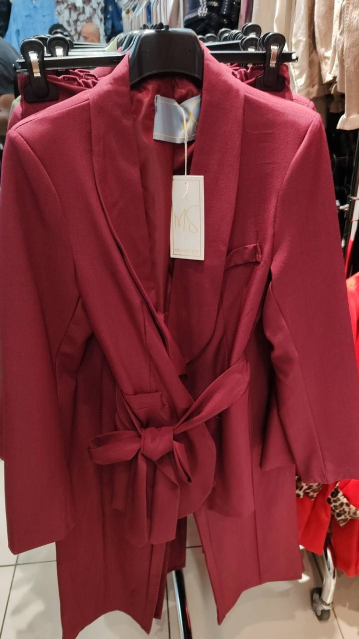 Tailleur giacca con fodera inclusa la cintura - pantalone palazzo elastico in vita2 Bordo Level Stores