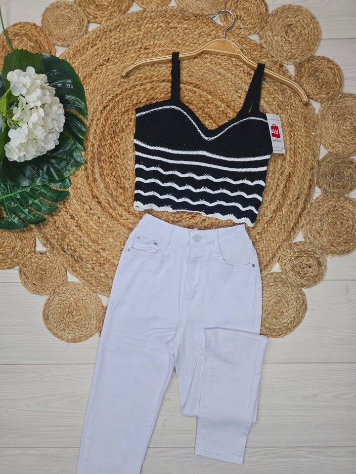 Top effetto uncinetto multicolore - Beige - Level Stores