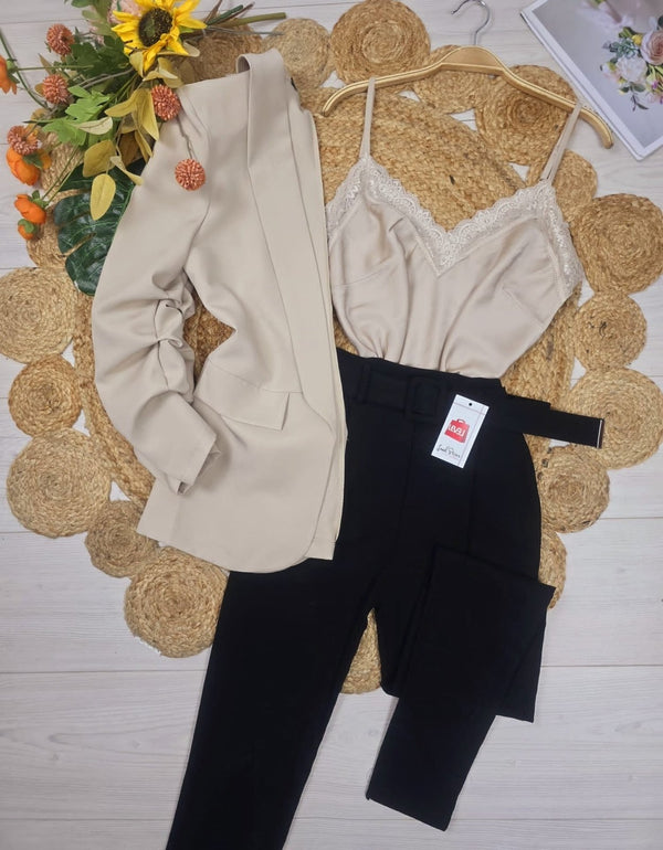 Top in pizzo - Beige - Level Stores