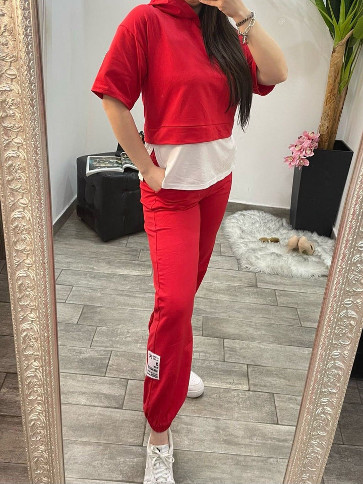 Completo Felpa Corta Tuta Felpa E Pantaloni Tuta Con Felpa