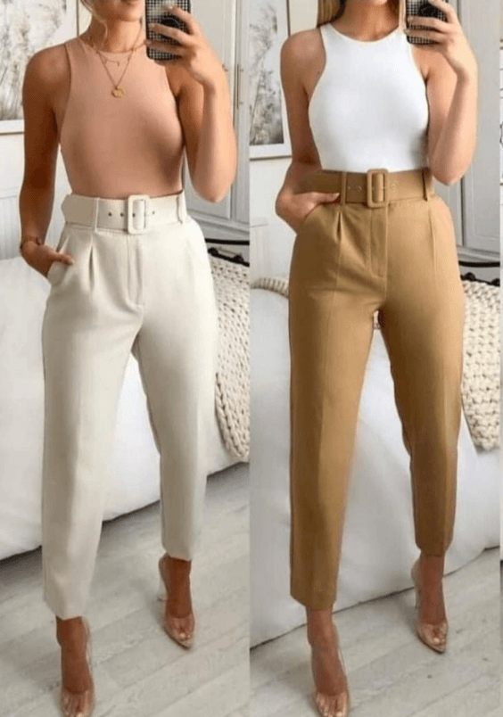 Pantalone in tinta unita - Bianco - Level Stores