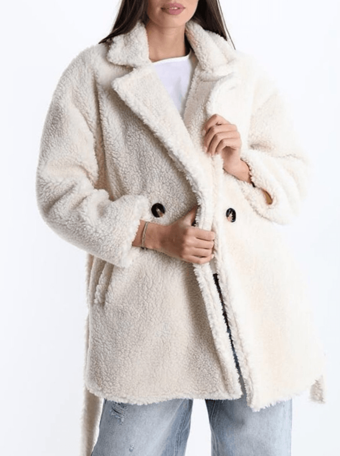 Cappotto in pelliccia con fodera - Fucsia - Level Stores
