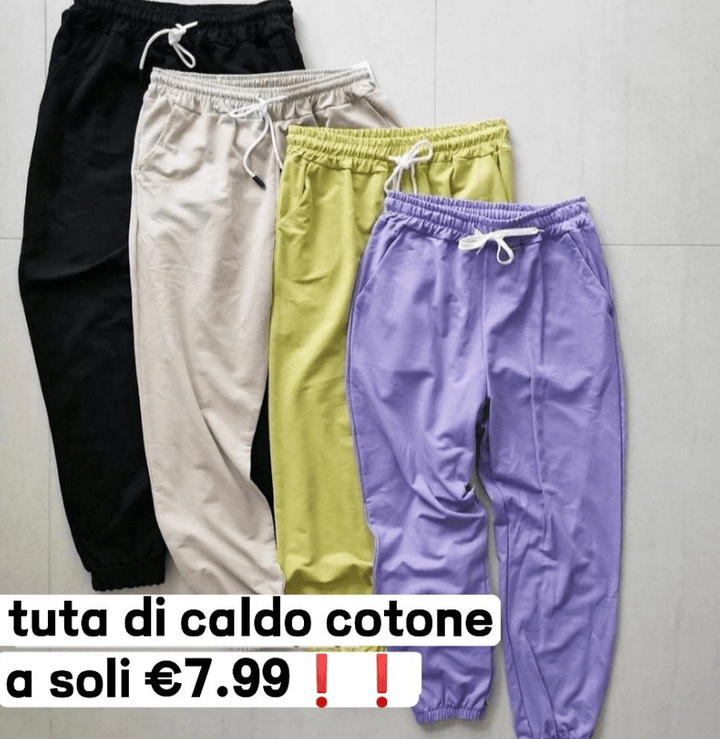 Pantalone ginnico di cotone（New） - Nero - Level Stores