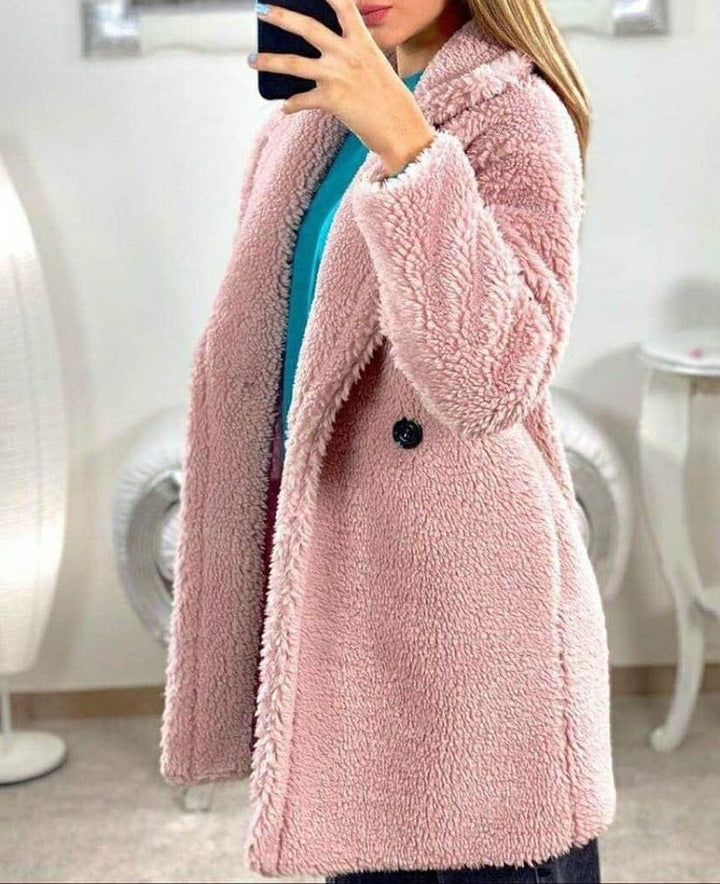 Cappotto in pelliccia con fodera - Fucsia - Level Stores