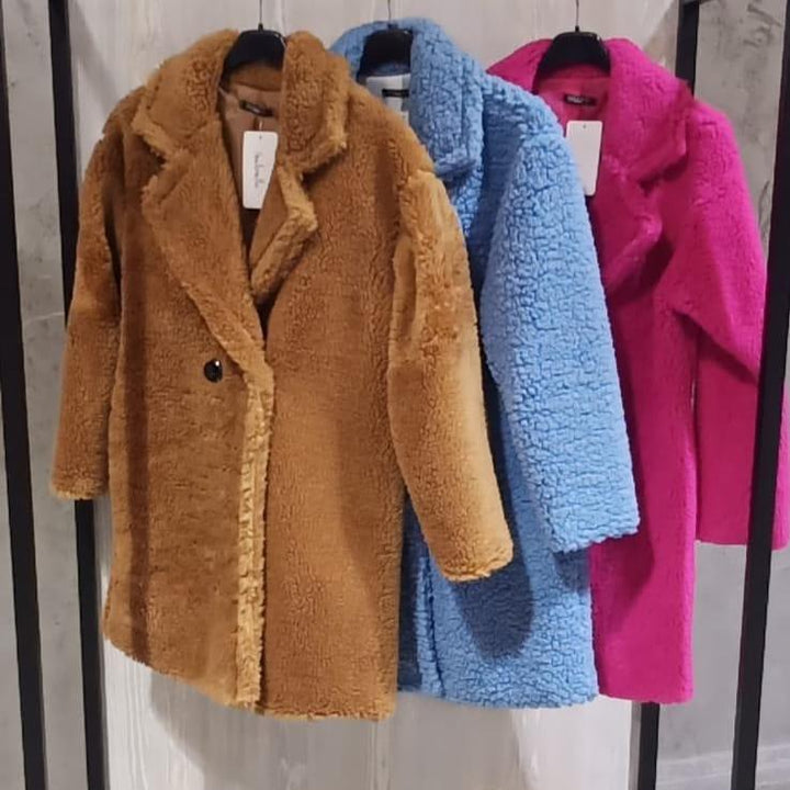 Cappotto in pelliccia con fodera - Fucsia - Level Stores
