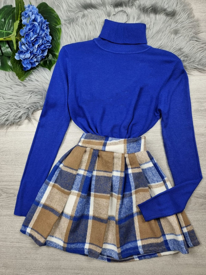 Gonna in panno - Blu elettrico - Level Stores