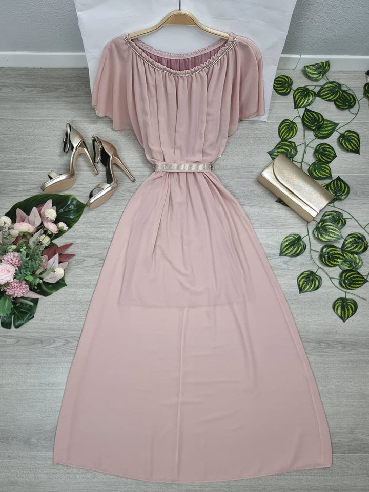 Abito in chiffon , - Fucsia - Level Stores