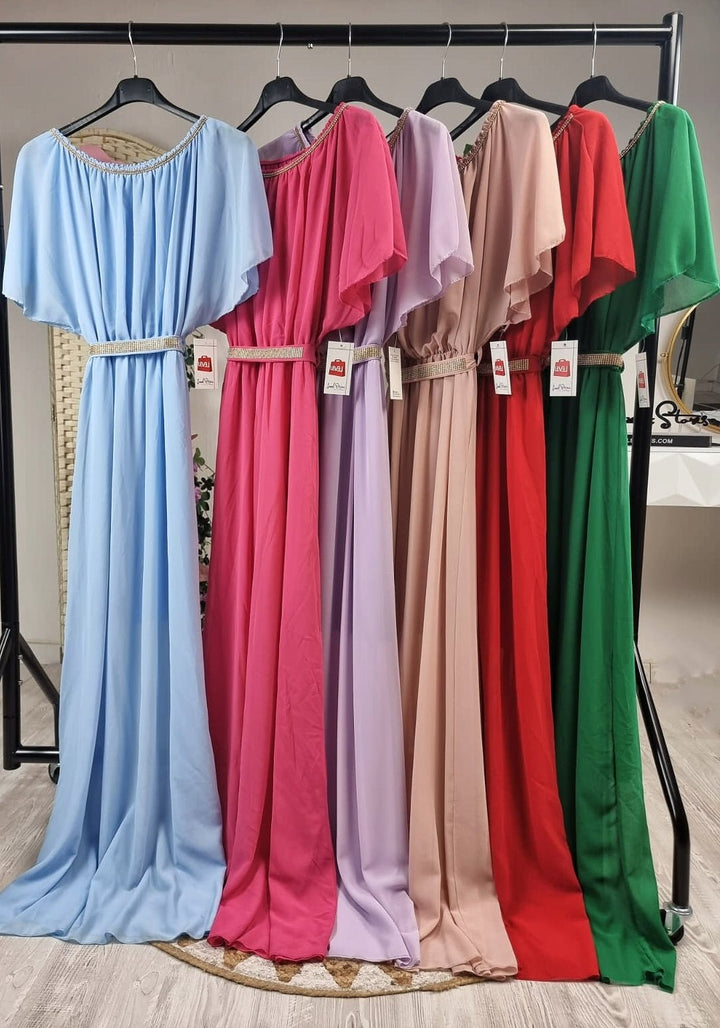 Abito in chiffon , - Fucsia - Level Stores