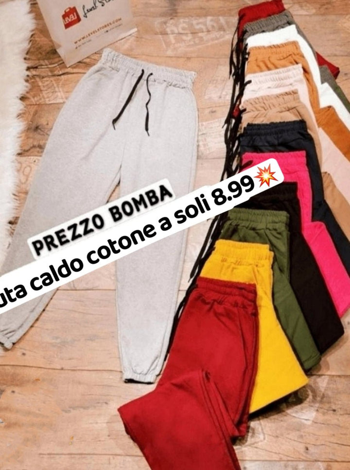 Pantalone ginnico Felpato - Nero felpato - Level Stores