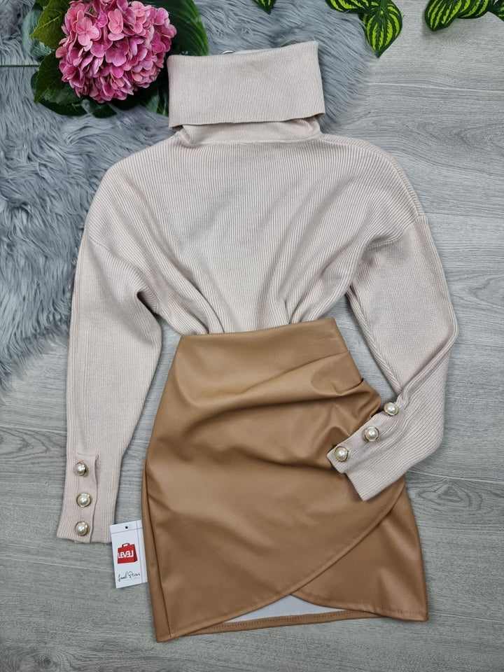 Maglione in viscosa - Beige - Level Stores