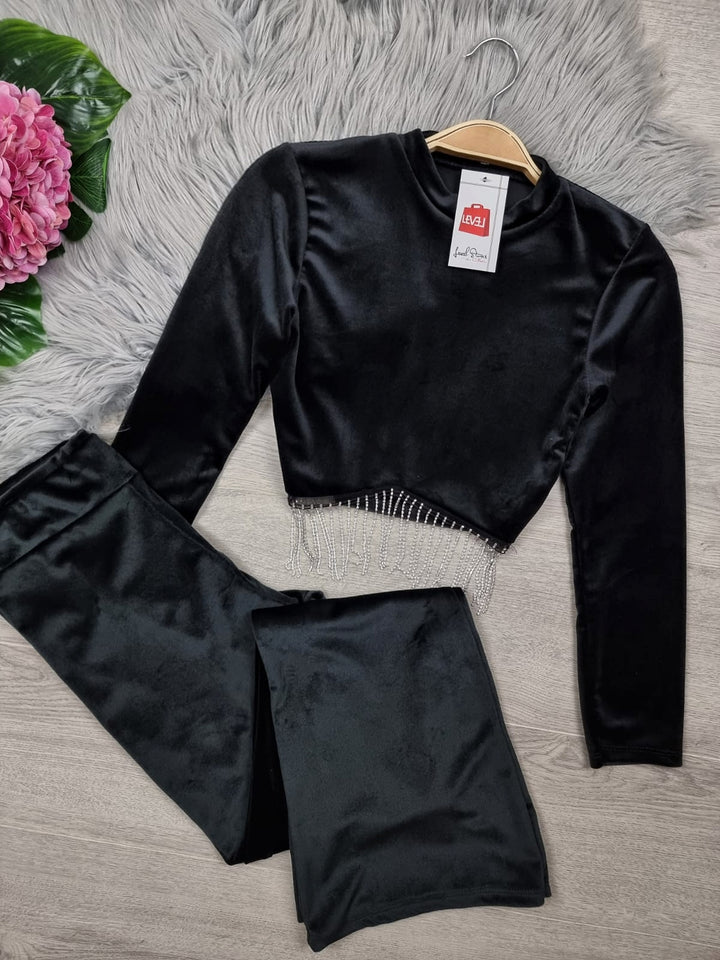 Pantalone in ciniglia - Nero - Level Stores