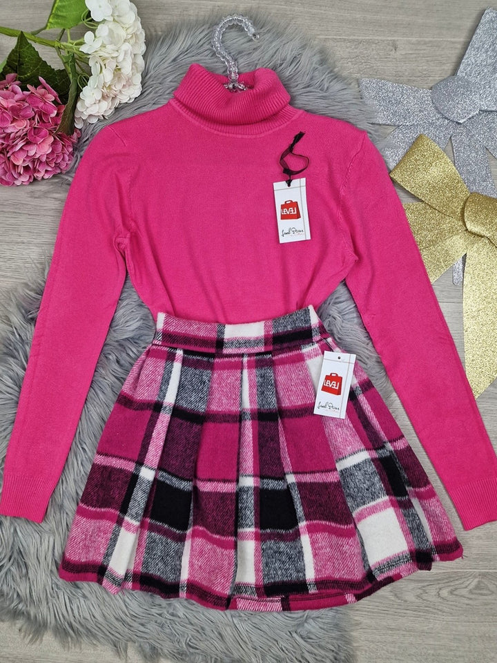 Gonna in panno - Fucsia - Level Stores