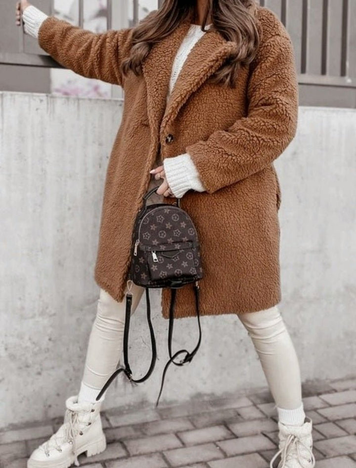 Cappotto in pelliccia con fodera - Fucsia - Level Stores