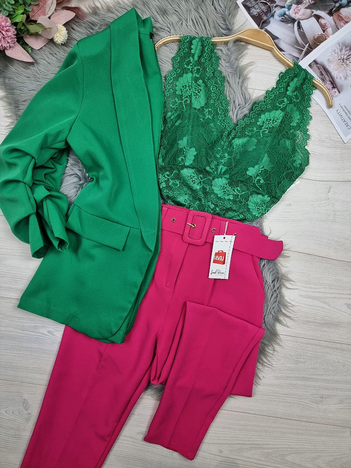 Blazer in tinta unita - Verde - Level Stores
