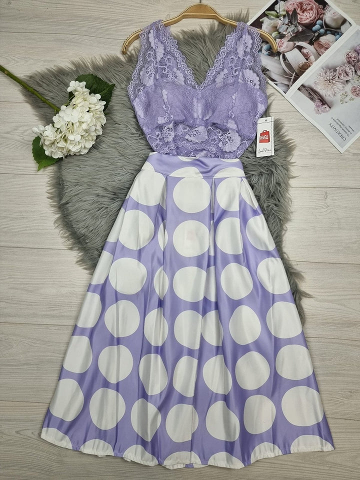 Top ricamata in pizzo - Lilla - Level Stores