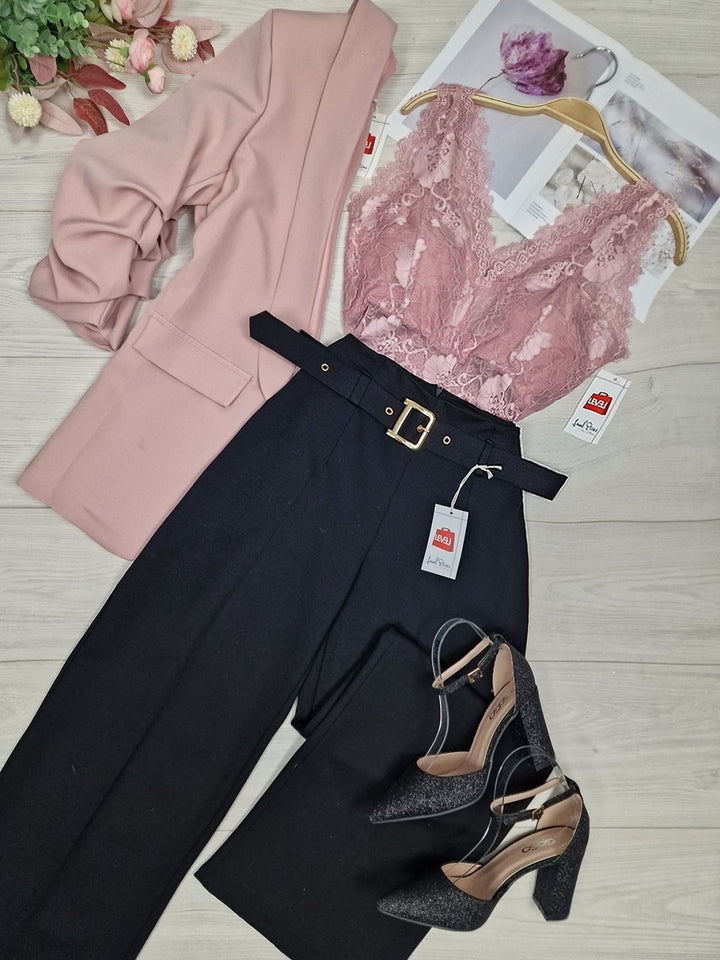 Top ricamata in pizzo - Nude - Level Stores