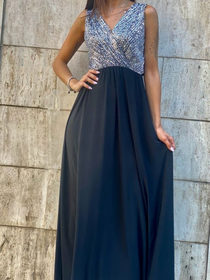 Abito con paillettes, - Champagna - Level Stores